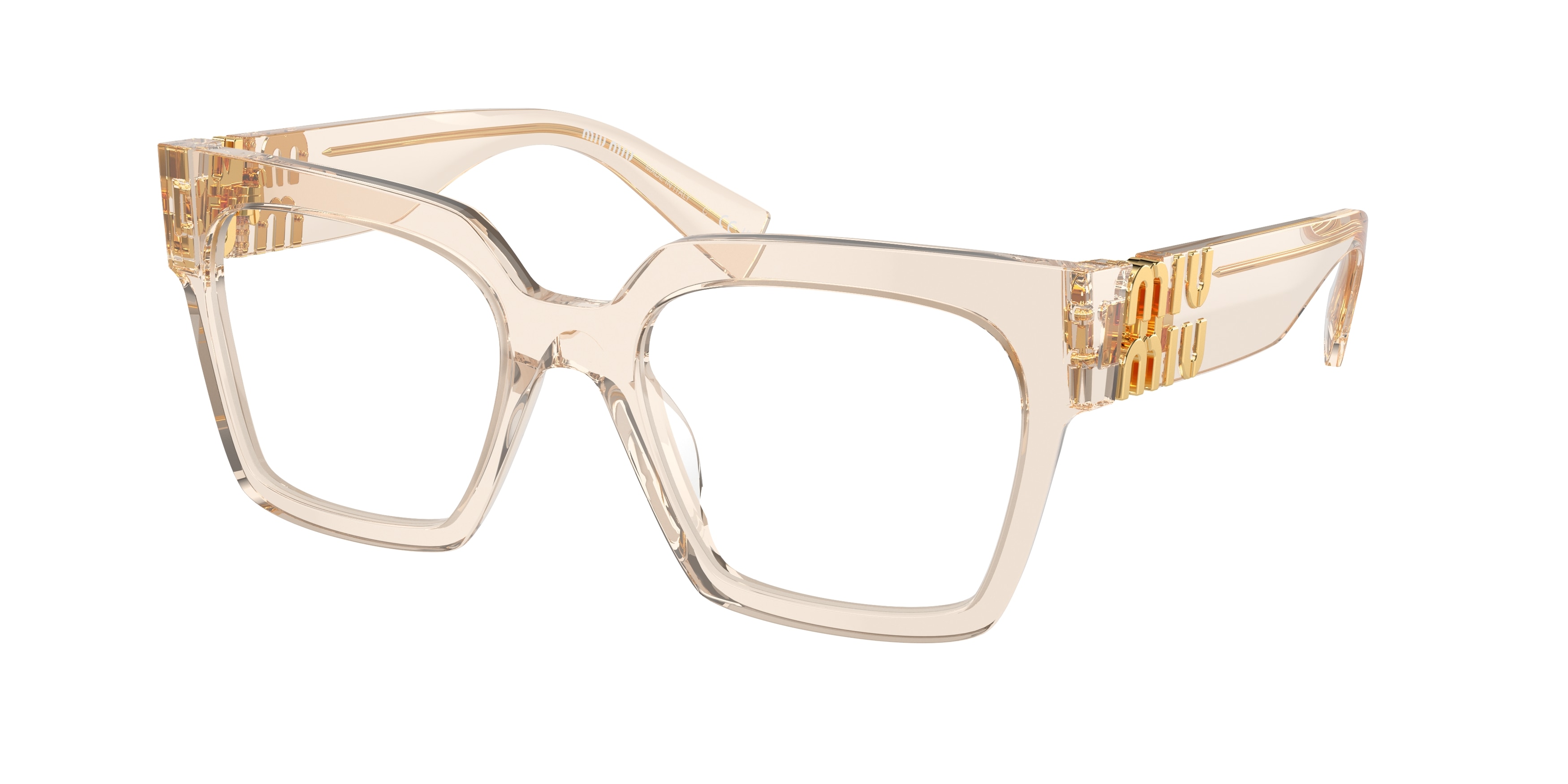 Miu Miu Damen Mu 04UV 11T1O1 Optische Fassungen Acetat Braun Transparent Quadratisch Normal-image